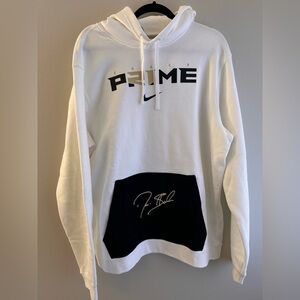NWT Nike Men's Coach Prime Deion Sanders 2.0 White Pullover Hoodie Hooded 2XL